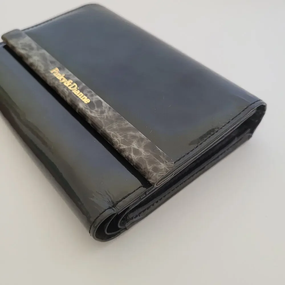 Pinky‎ & Dianne Glam Designer Medium Patent Leather Gray Marble Folding